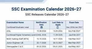 SSC Exam Calendar Released | Full Schedule & Exam Dates SSC Exam Calendar Released