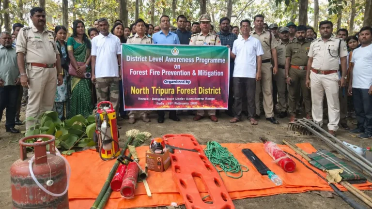 Forest Fire Prevention Drill and Jhum Awareness Programme Held in North Tripura