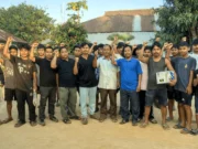 Sports items distribution youths in Three Village Committees Sports items distribution youths