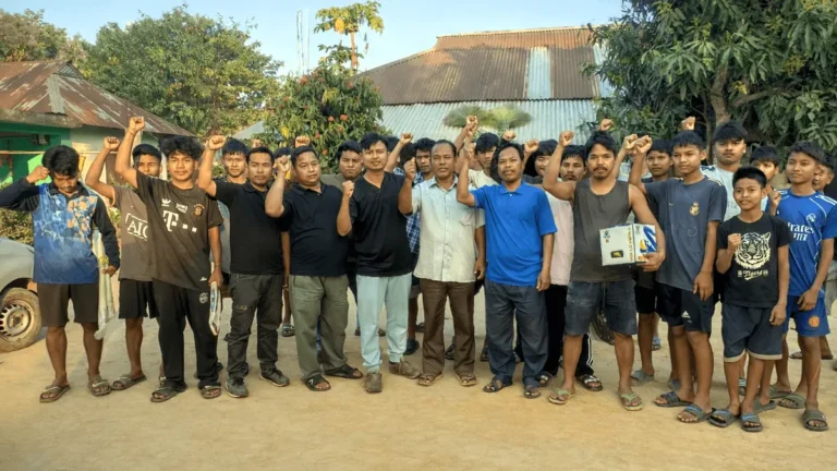 Sports items distribution youths in Three Village Committees