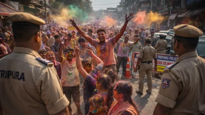 Holi Celebrations in Tripura: 3 Road Accidents, 445 Detentions, ₹5.82 Lakh Fines Holi Celebrations in Tripura 3 Road Accidents, 445 Detentions, ₹5.82 Lakh Fines