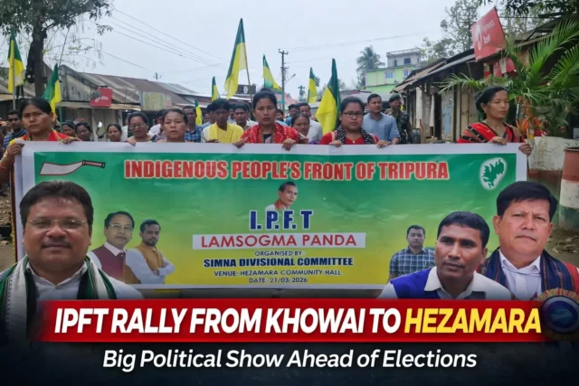 IPFT Rally from Khowai to Hezamara | Big Political Show Ahead of Elections in Tripura IPFT rally Khowai Hezamara