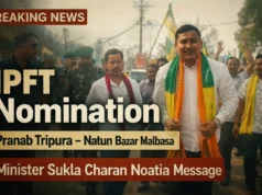 Pranab Tripura Files Nomination in Natun Bazar Malbasa Pranab Tripura nomination
