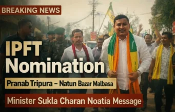 Pranab Tripura Files Nomination in Natun Bazar Malbasa Pranab Tripura nomination