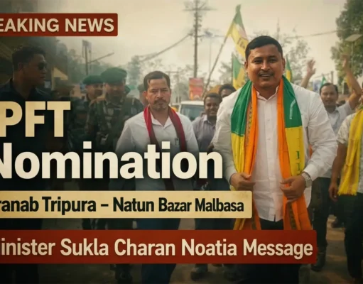 Pranab Tripura Files Nomination in Natun Bazar Malbasa Pranab Tripura nomination