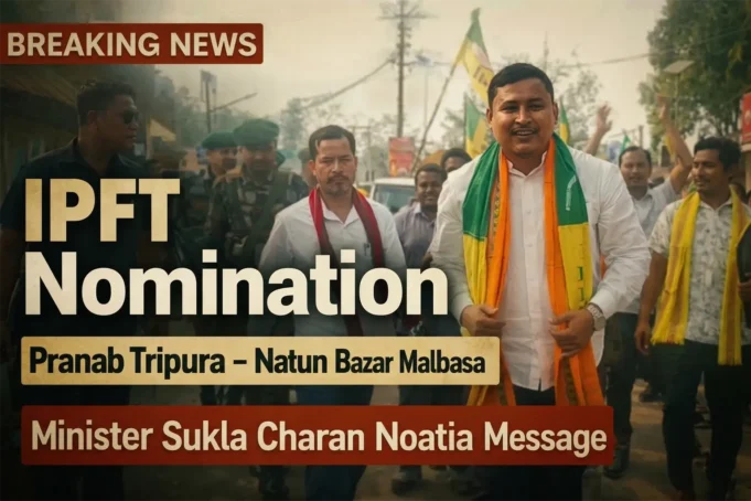 Pranab Tripura Files Nomination in Natun Bazar Malbasa Pranab Tripura nomination