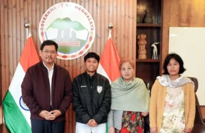 Sanfida Nongrum Meghalaya football Makes History, Meets CM Conrad Sangma Sanfida Nongrum Meghalaya football