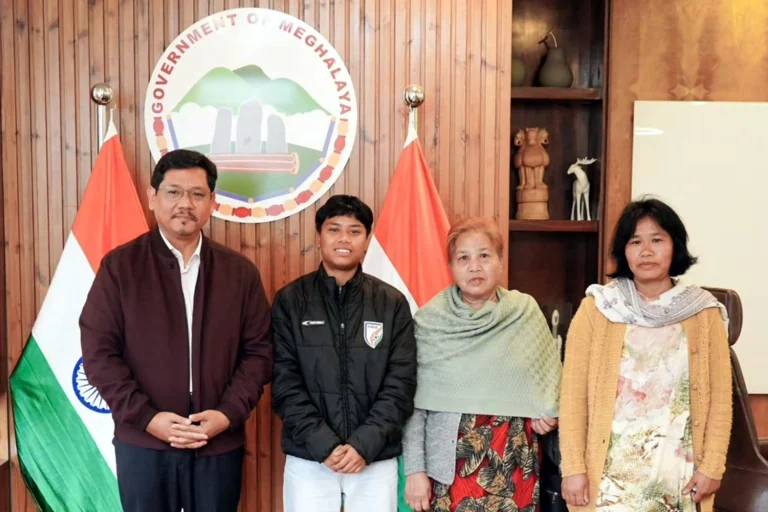 Sanfida Nongrum Meghalaya football Makes History, Meets CM Conrad Sangma
