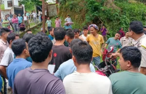 Karbook Road Blockade Over Poor National Highway Condition Karbook Road Blockade Over Poor National Highway Condition