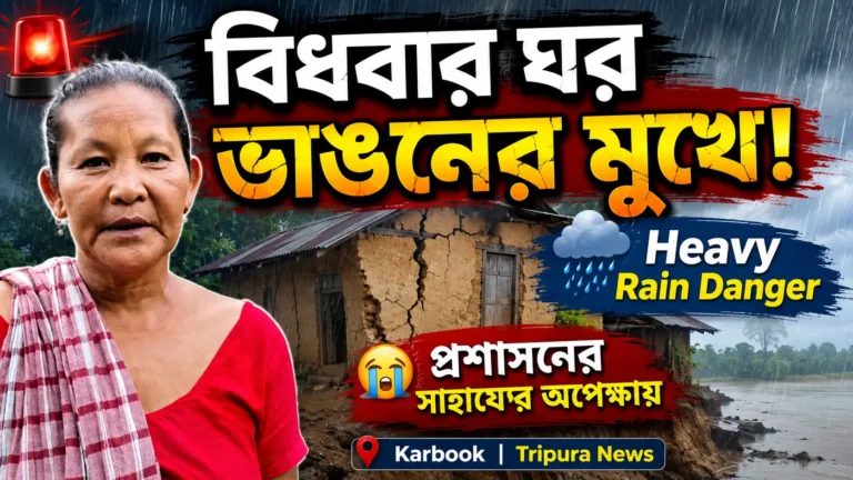 Karbook Widow’s House at Risk After Heavy Rain | Tripura