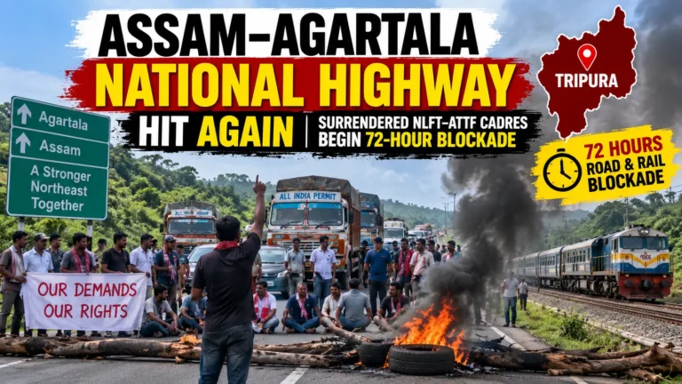 Assam Agartala National Highway Blockade Begins in Tripura