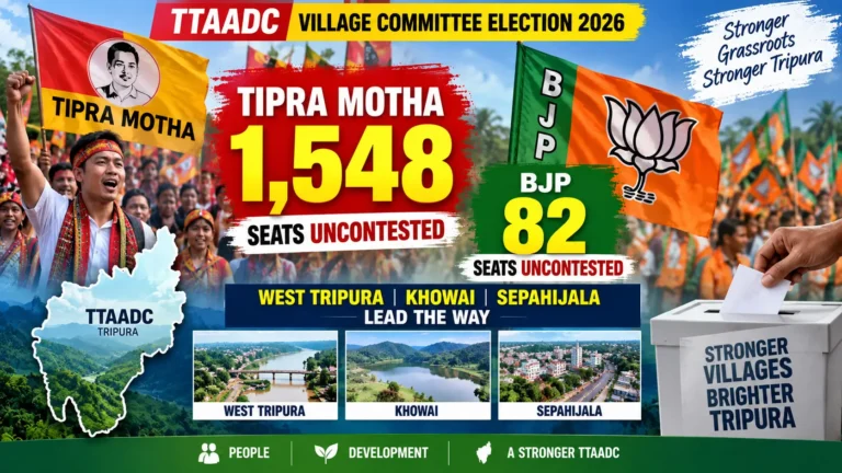 Tipra Motha Wins 1,548 Uncontested TTAADC Seats