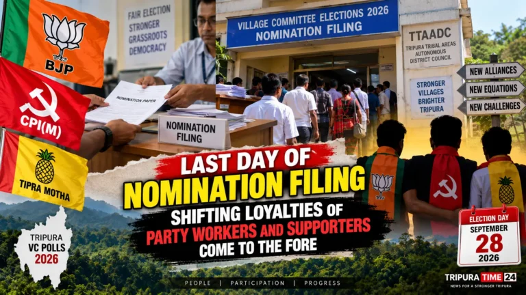 Tripura VC Nomination Filing Ends Amid Shifting Loyalties