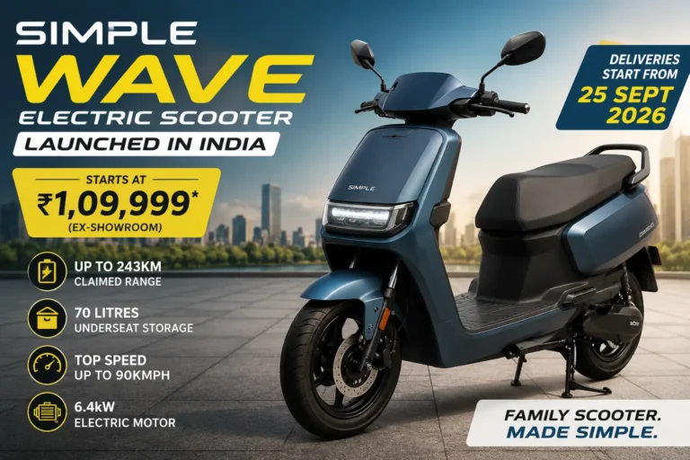 Simple Wave Electric Scooter Launched at Rs 1.09 Lakh: Range, Features