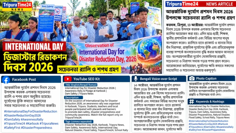 Disaster Reduction Day 2026: Awareness Rally in Tripura