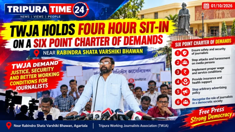 TWJA Sit-In in Agartala: Six-Point Charter of Demands Raised